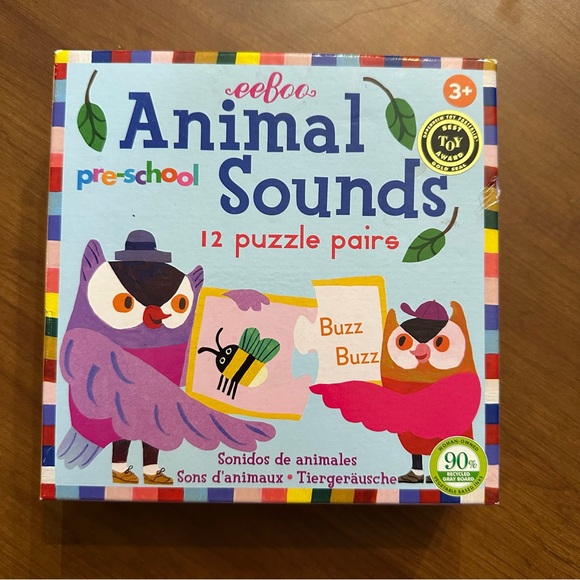 Eeboo Other - eeBoo Animal Sounds Pre-school Puzzle Pairs,